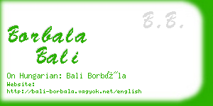 borbala bali business card